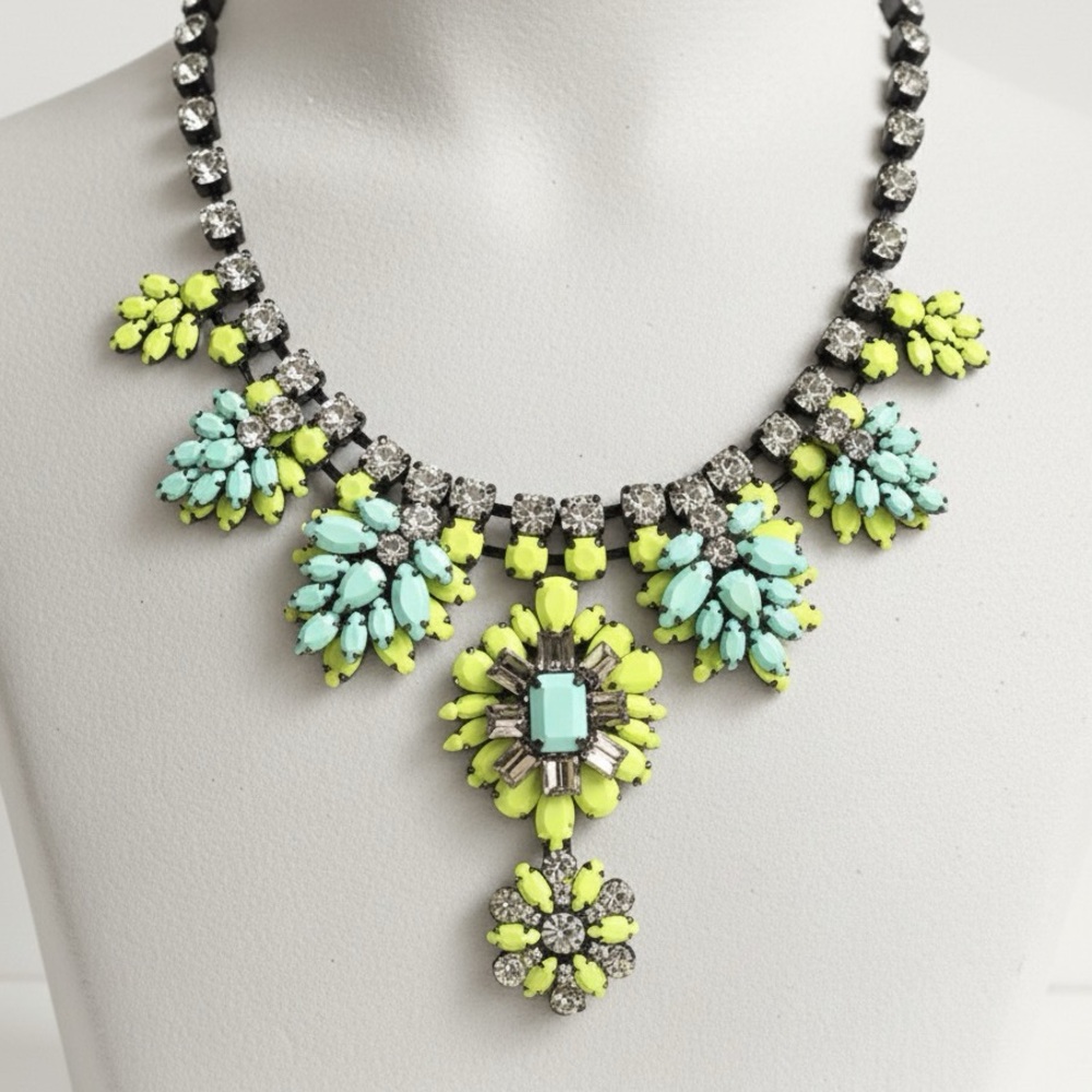 Mint and neon STATEMENT necklace